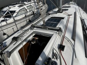 DIY sprayhood track on a sailboat