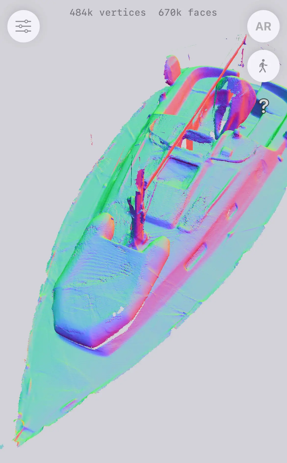 Boat deck 3D scan