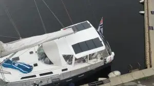 2 x 400W Ecoflow folding solar panels on bimini