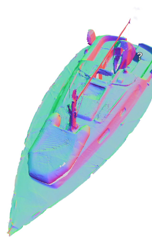 3D scan of sailboat deck. Made with iPhone 13Pro and 3D Scanner app.